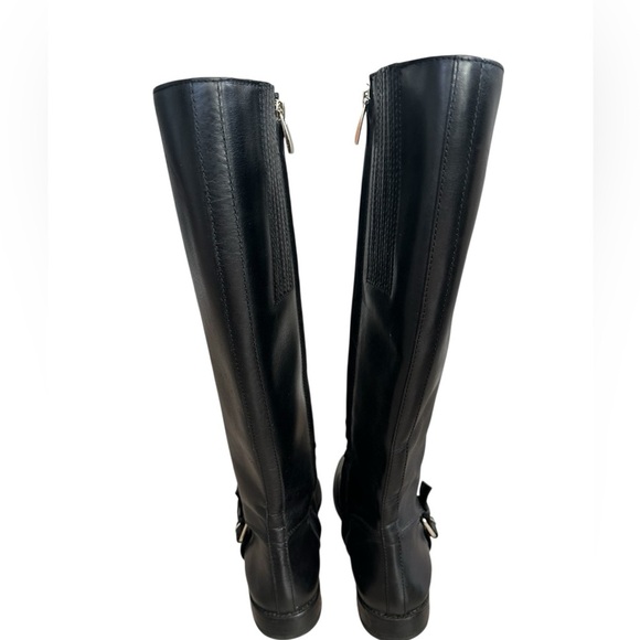 Banana Republic Black Leather Riding Boots Sz 6.5 Equestrian Classic Preppy - Picture 4 of 6